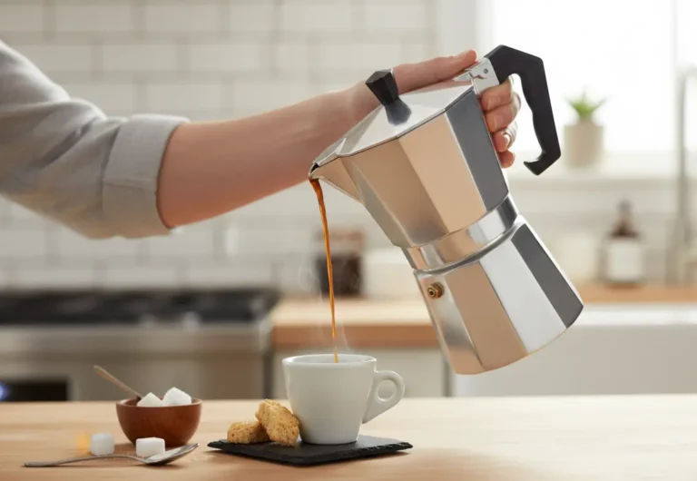 making coffee in a moka pot