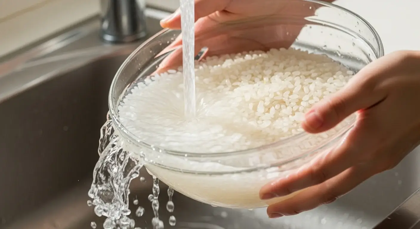 Rinse rice properly