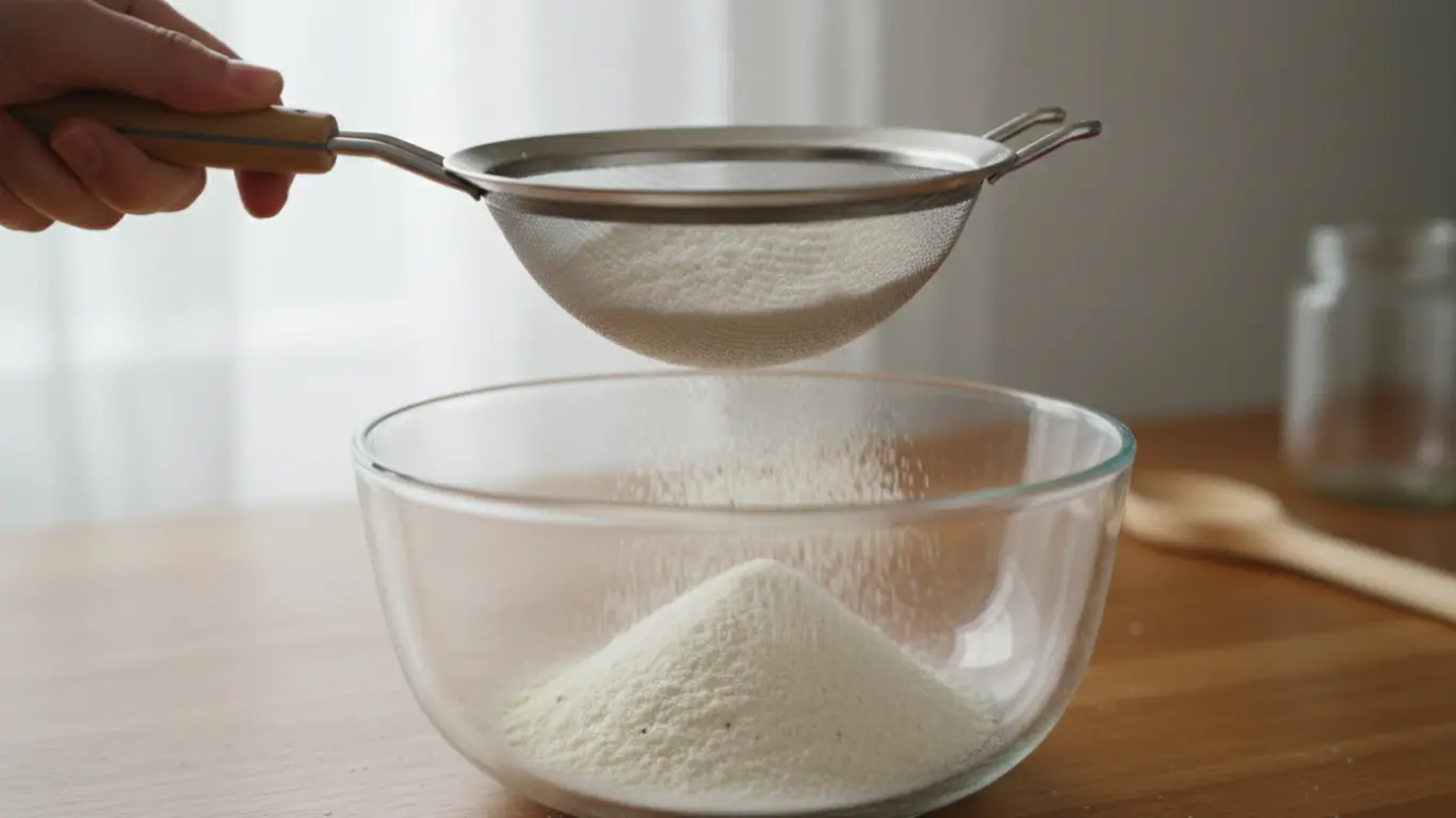 Sifting Blended Almond Flour
