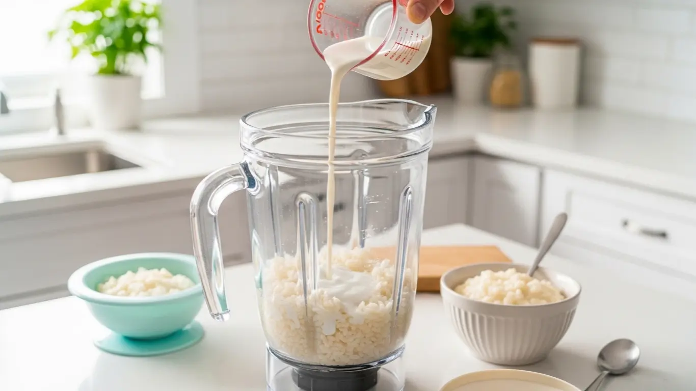 how to blend cooked rice