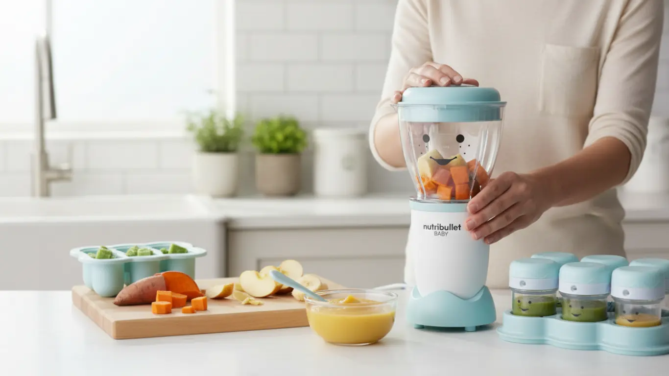 making baby food with blender