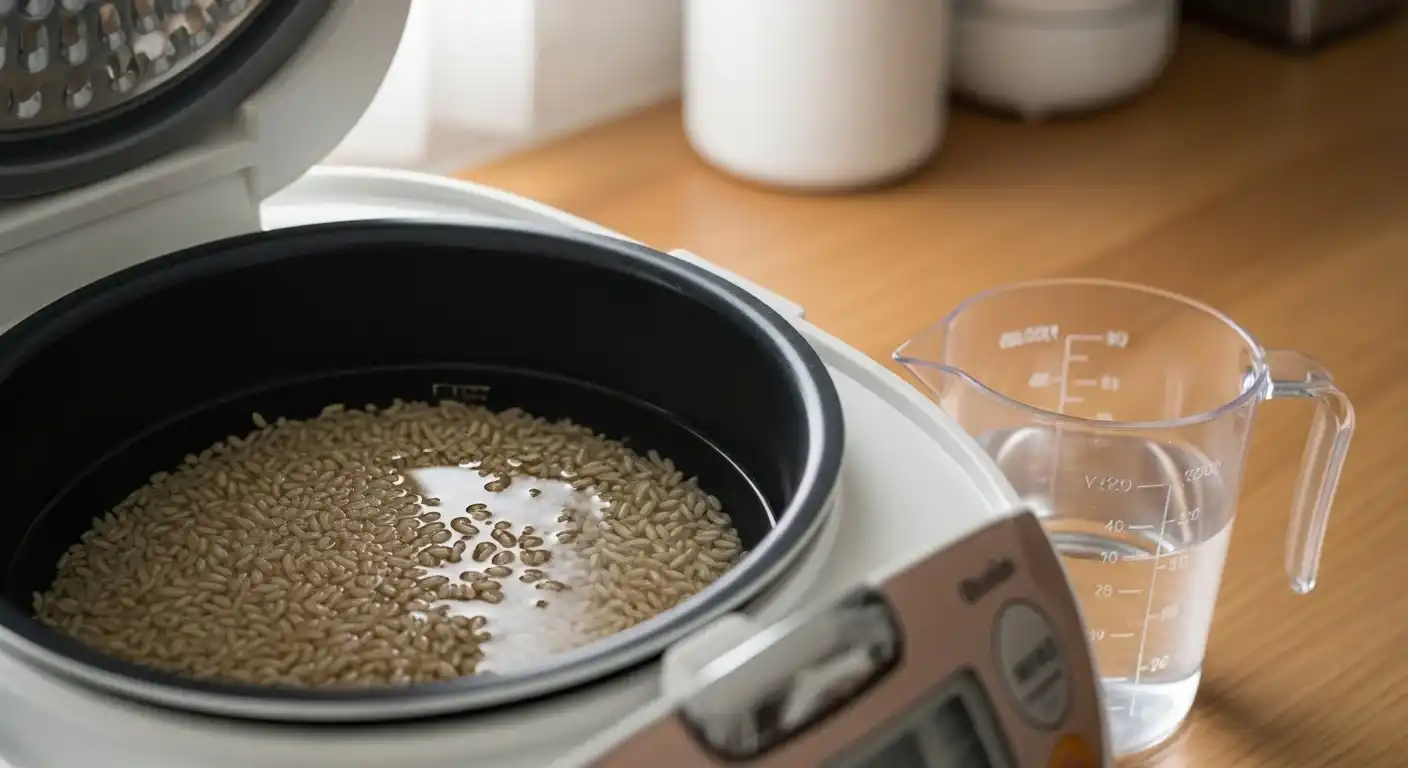 Add Rice And Water To The Rice Cooker