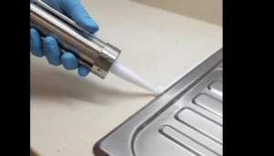 Apply the Caulk in kitchen sink