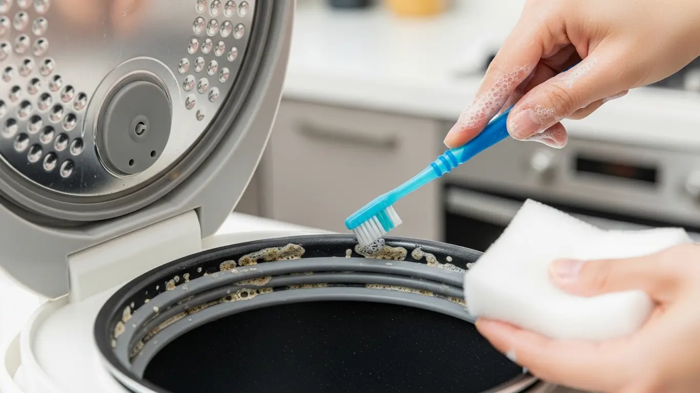 Cleaning the rice cooker Inner Lid and Seals