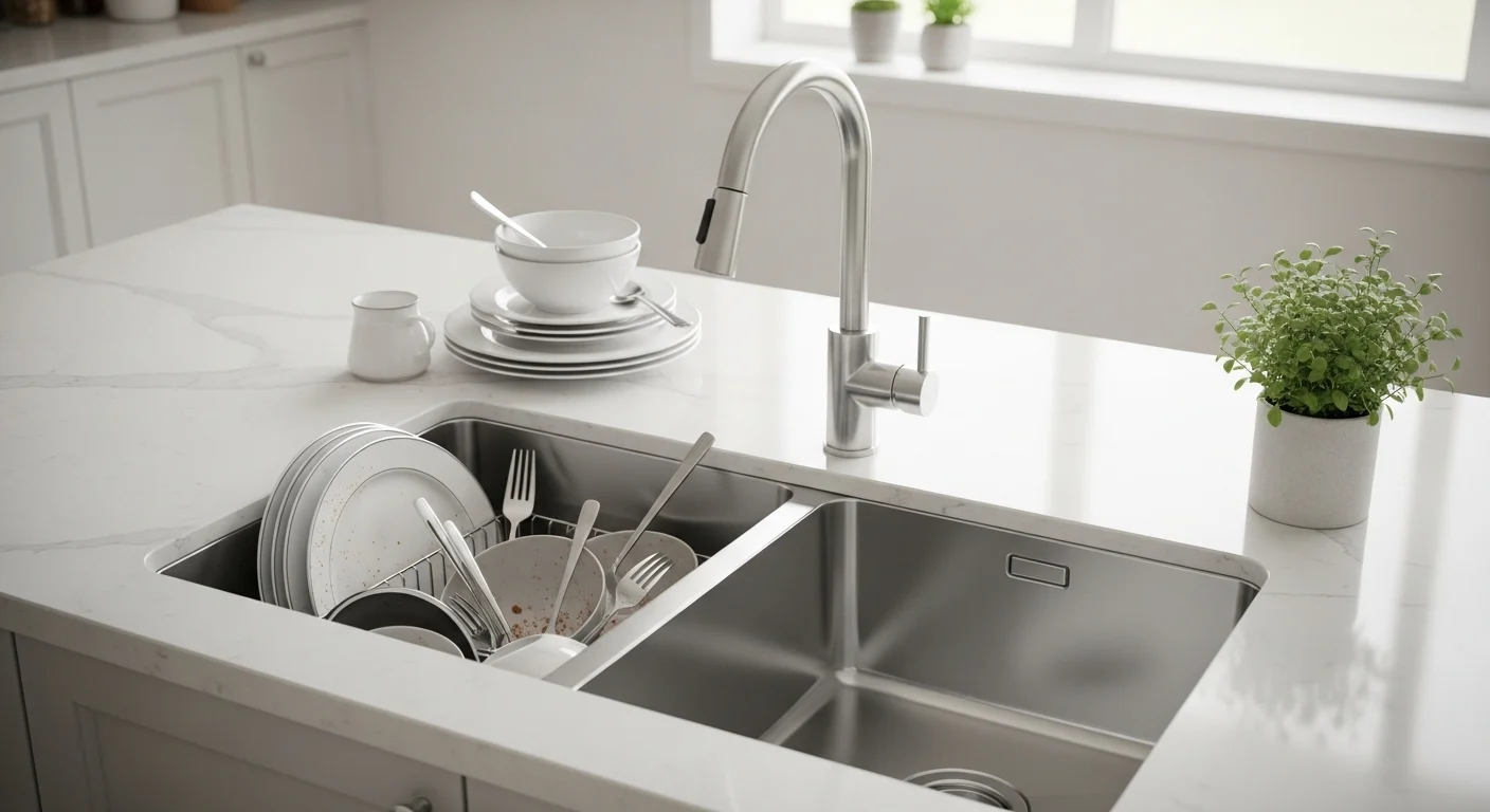 double stainless steel sink