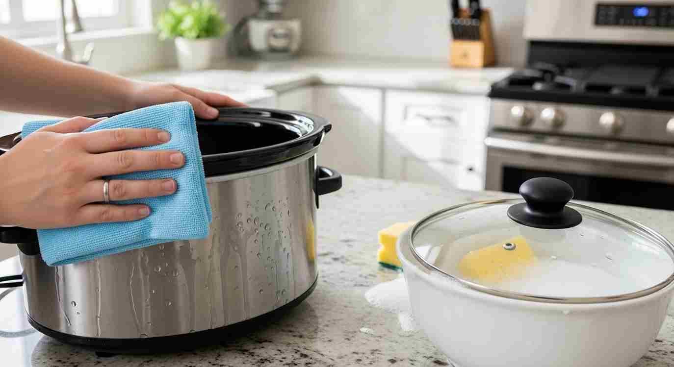 how to clean a slow cooker pot
