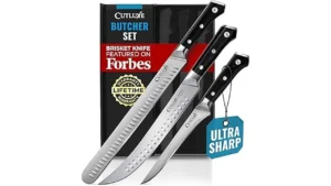 The image shows a selection of best selling 8-inch knives ideal for expertly cutting meat.