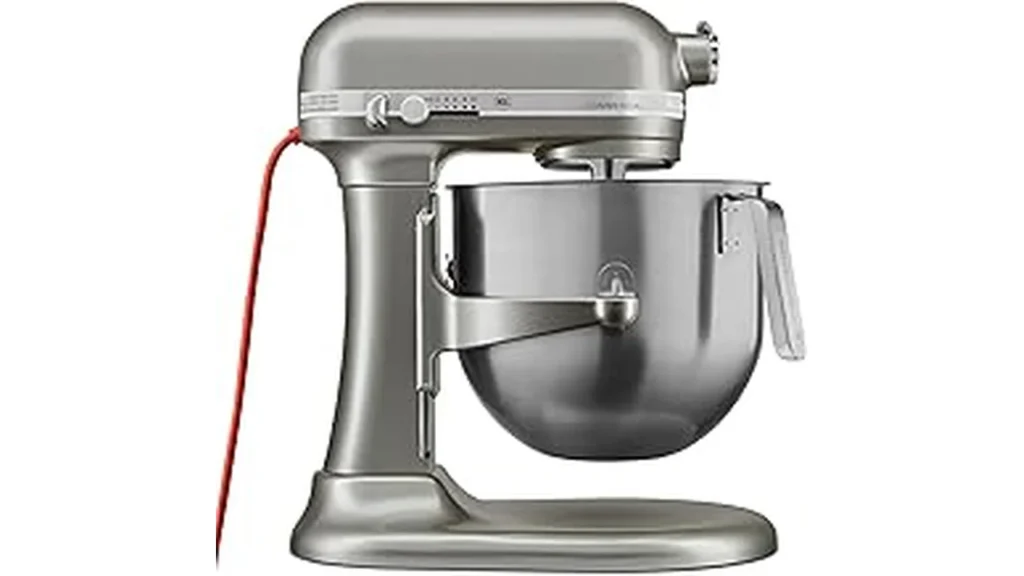 This image shows various top-rated commercial stand mixers lined up for kitchen use.