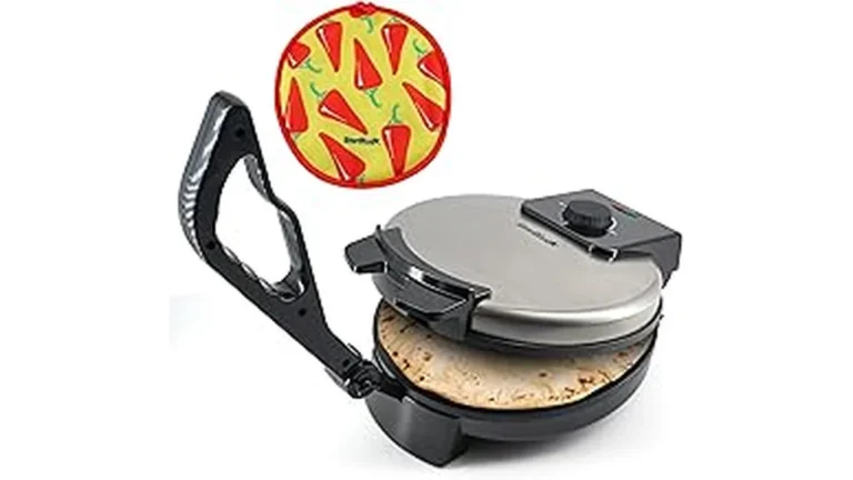 The image shows a Best Selling 9 Tortilla Maker in use, preparing multiple warm tortillas.