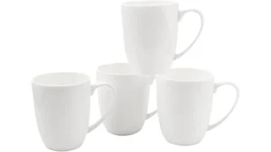 The image shows a collection of elegant bone china coffee mugs, highlighting popular designs.