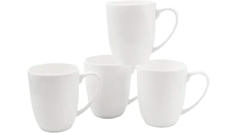 The image shows a collection of elegant bone china coffee mugs, highlighting popular designs.