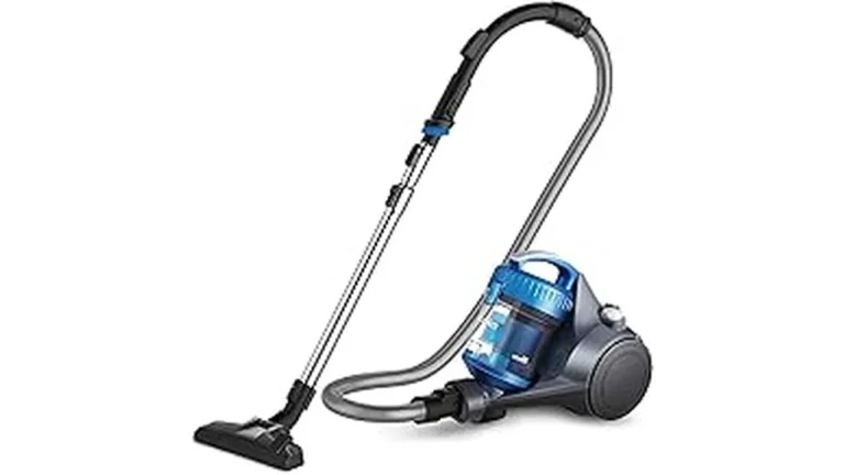 The image shows a clean, modern kitchen with a selection of Most Popular 9 Canister Vacuums on display.