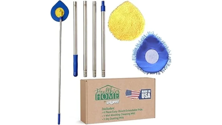 The image shows a person using a wall mop for effective cleaning, as featured in the top ten list.