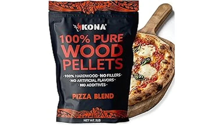 The image shows various bags of wood pellets for pizza ovens, suggesting top-rated choices.