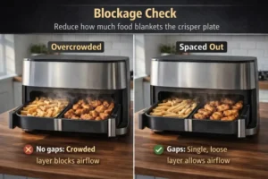 air fryer basket with burnt edges