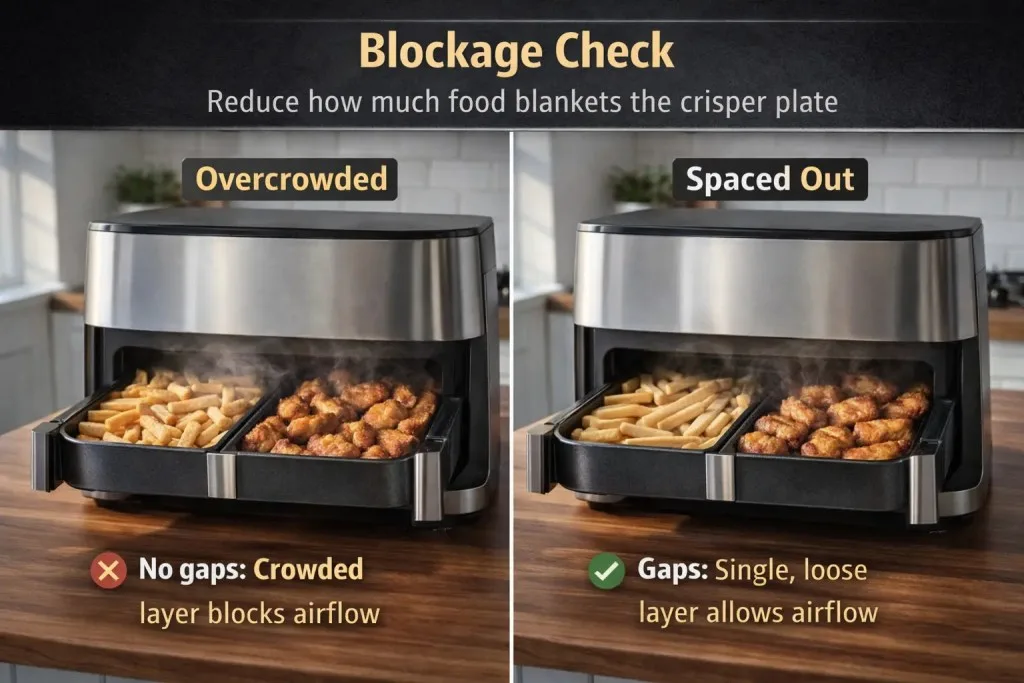 air fryer basket with burnt edges