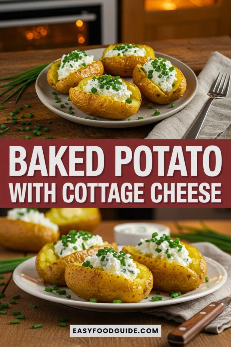 baked potato with blended cottage cheese
