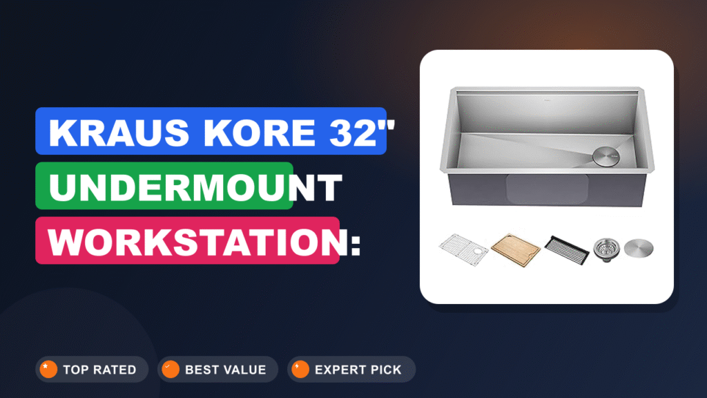 KRAUS Kore 32" Undermount Workstation: 16-Gauge Single Bowl