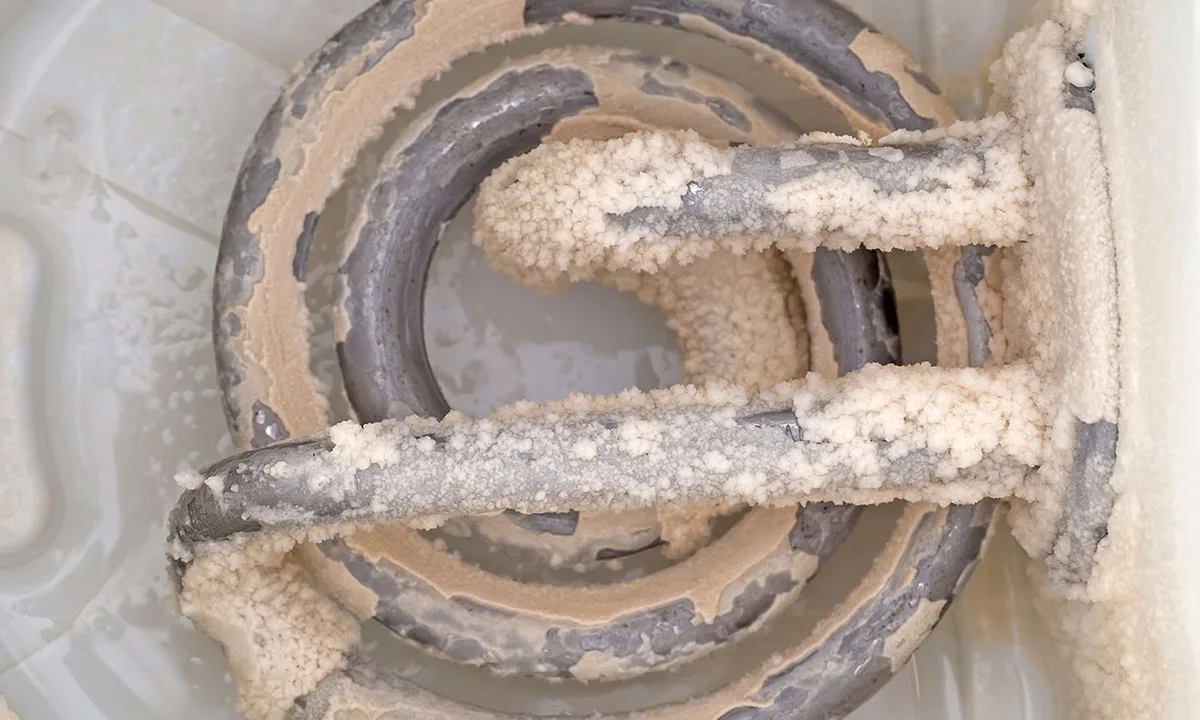 limescale buildup in kettle