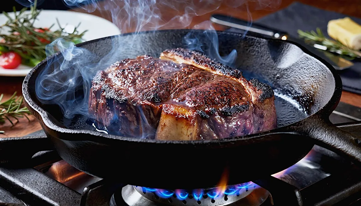 searing frozen sous vide steak