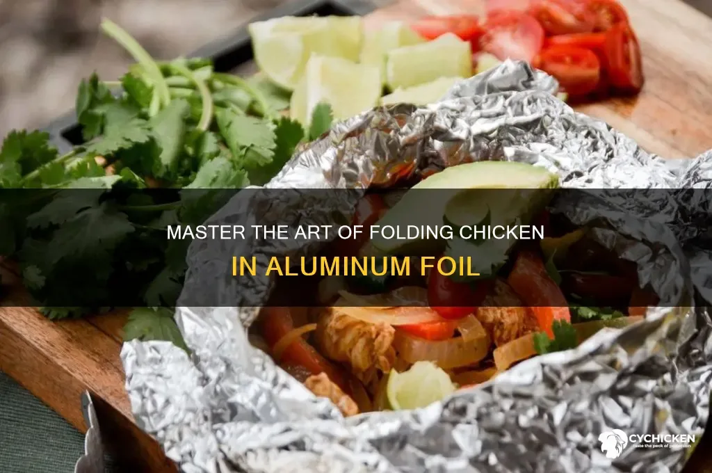 shaped aluminum foil liner holding chicken