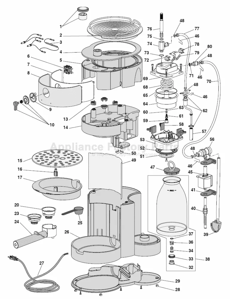 coffee maker internal parts