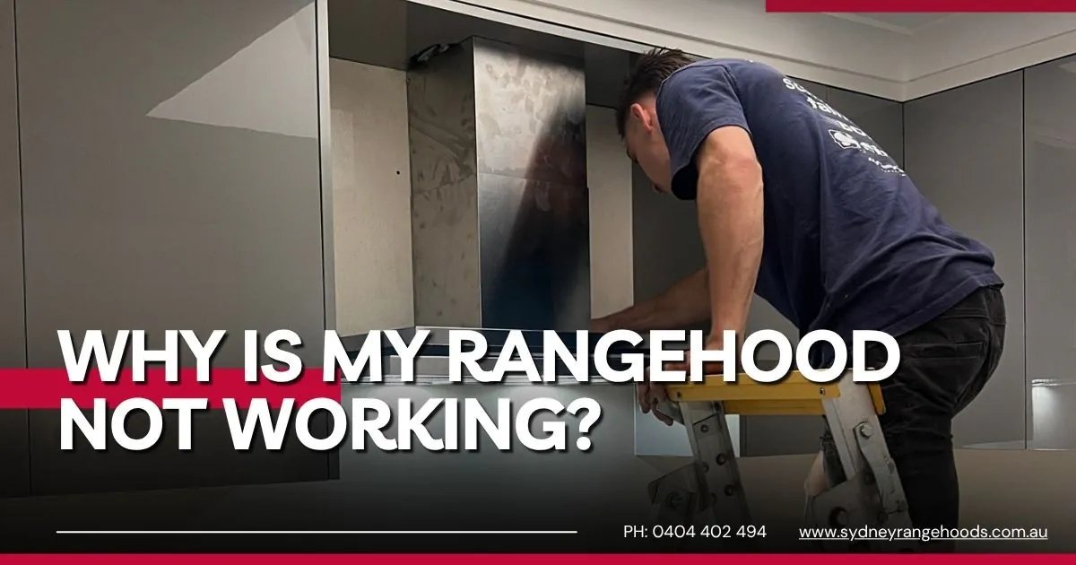 Maintenance supplies like charcoal filters and degreaser for cleaning a kitchen range hood.